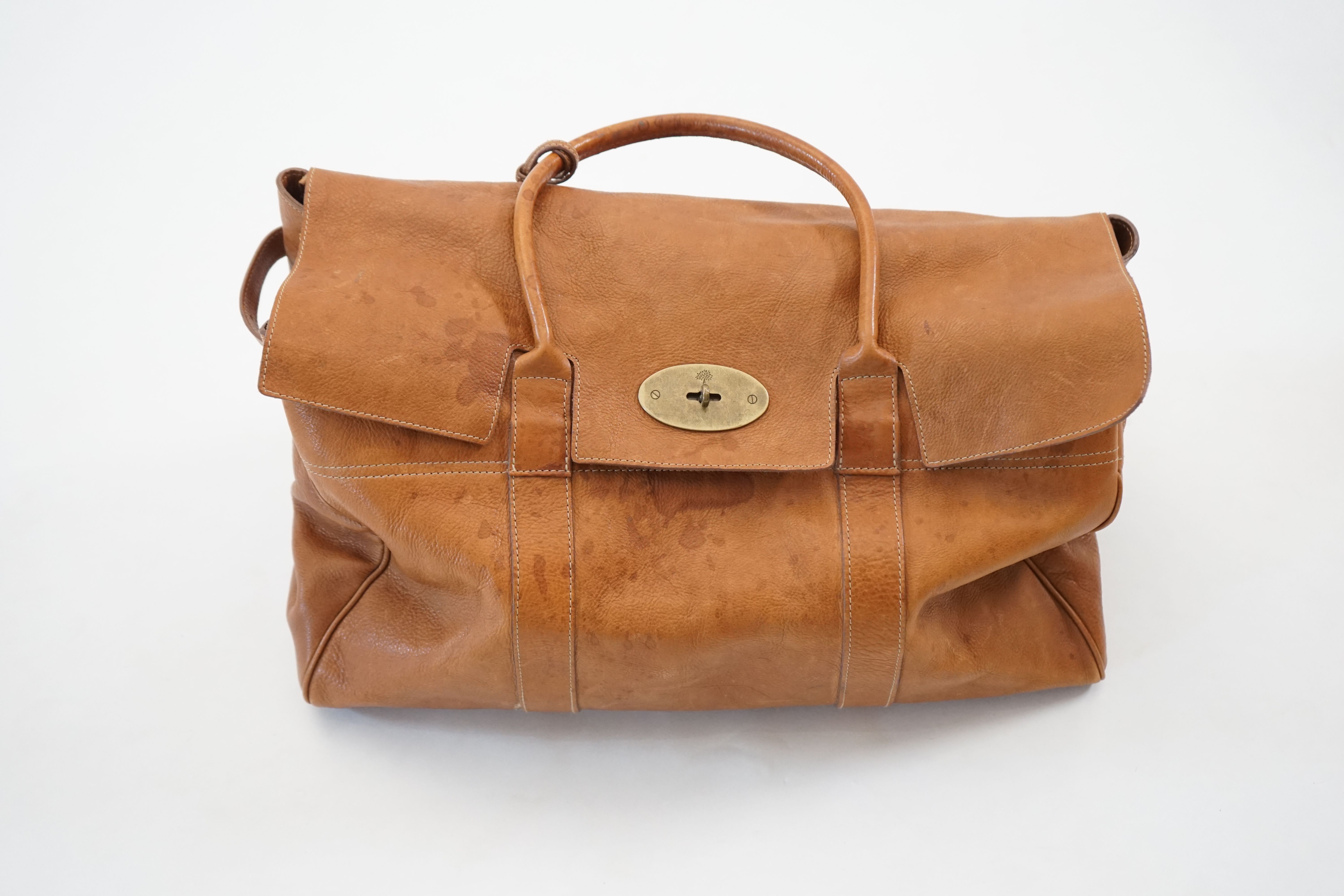 A Mulberry large Bayswater, in natural grain tan brown leather width 50cm, depth 20cm, height 30cm